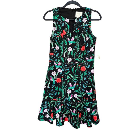 Kate Spade Jardin Tile Jacquard Dress Floral Fit & Flare Sleeveless Size 8 - Picture 3 of 8